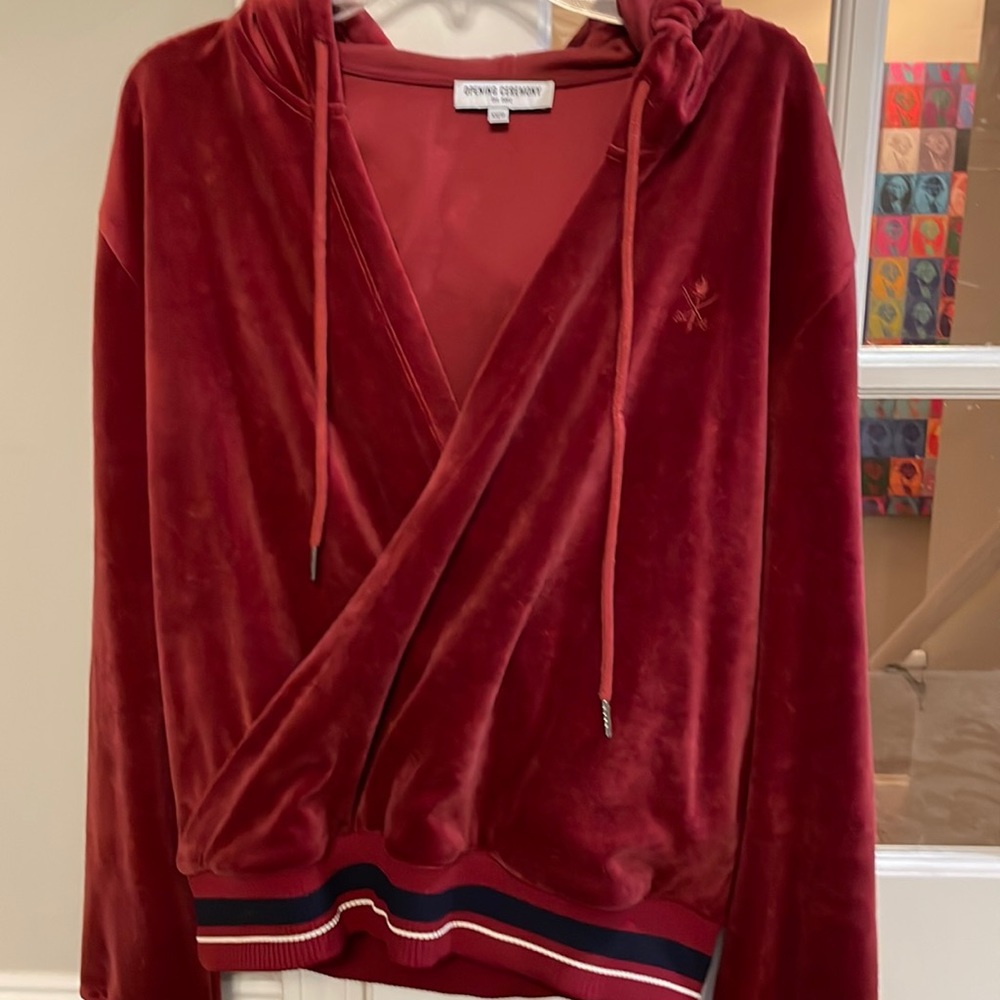 HP♥️ Opening Ceremony | XS Velour Wrap Hoodie. Burgundy.